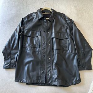 Zara Vegan Leather shirt jacket
